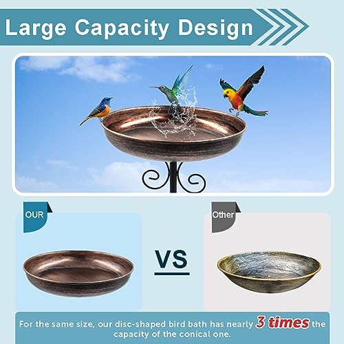 image for OUISJYER Metal Bird Baths for Outdoors, Birdbath & Birdfeeder with Met