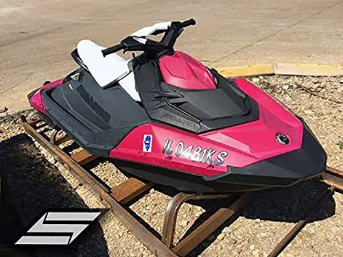 Image of STIFFIE Whipline White /Black 3 inch Super Sticky Boat & PWC Registration Decals • Numbers Letters Stickers