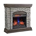 duraflame® Wall Mantel Electric Fireplace, Smoky Gray Stone