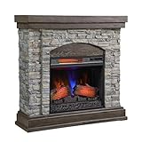 duraflame® Wall Mantel Electric Fireplace, Smoky Gray Stone