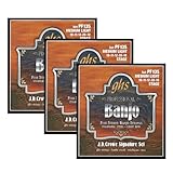 Banjo Strings by GHS, 5-String, J.D. Crowe Signature, 3 Sets, Stainless Steel, 42' Winding, Loop End