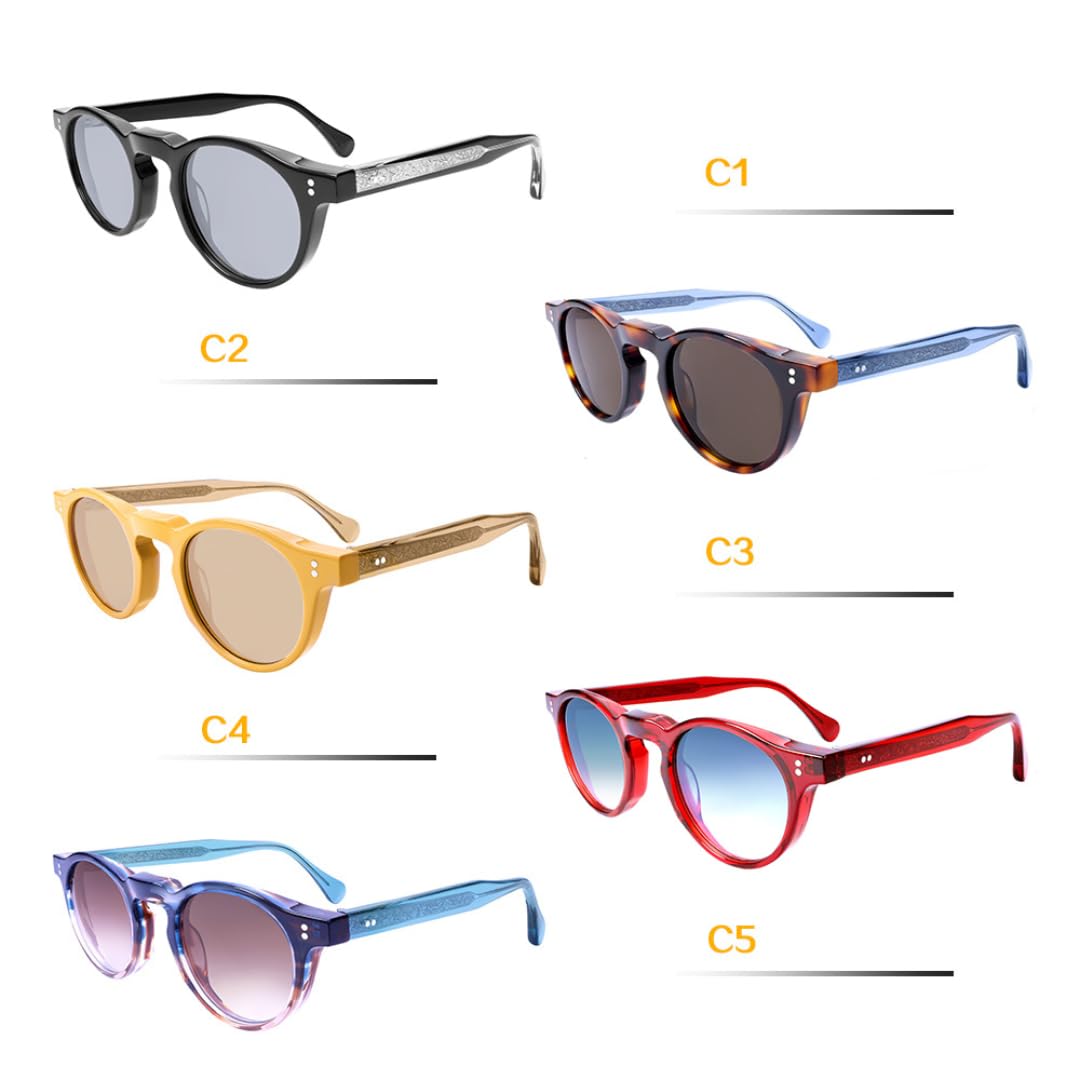 Gafas de sol de lujo retro con lentes polarizadas para hombres y mujeres, protección UV400, montura gruesa de acetato