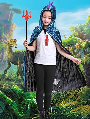 Miniatura 2 de Capa de dinosaurio para niños y niñas, capa con capucha de dragón, disfraz de Halloween, Navidad, disfraces de cosplay