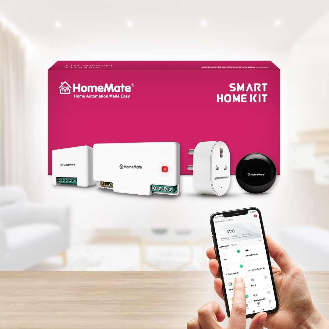 HomeMate Smart Home Kit for 1 BHK (Power), Smart Retrofit Switches to Automate 8 Lights, 2 Fans, 1 AC/Geyser and IR Devices, No re-Wiring Required, Compatible with Alexa, Google Home & Siri Shortcuts-image-25