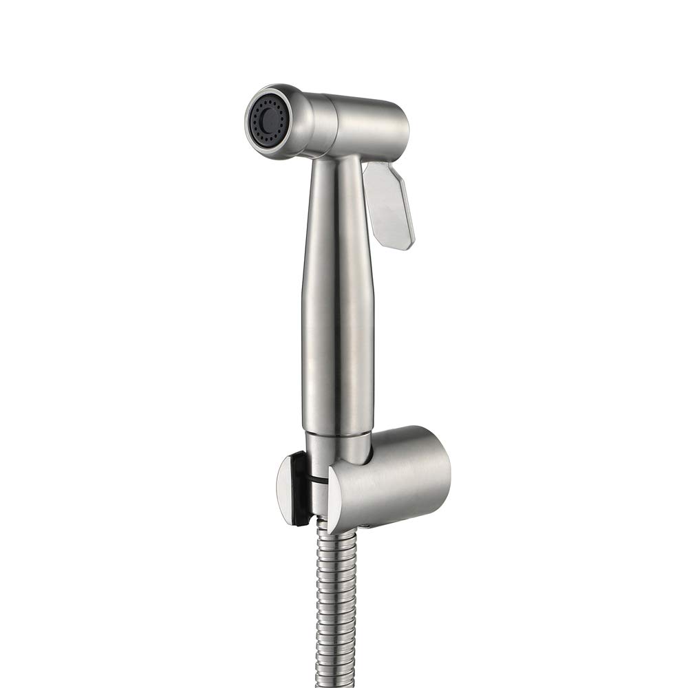 Soffione Doccia Portatile for Bidet soffione Doccia Portatile in Acciaio Inox Spazzolato con Tubo Flessibile e Supporto for Staffa for Pulizia WC, igiene Personale, Pulizia del Pavimento