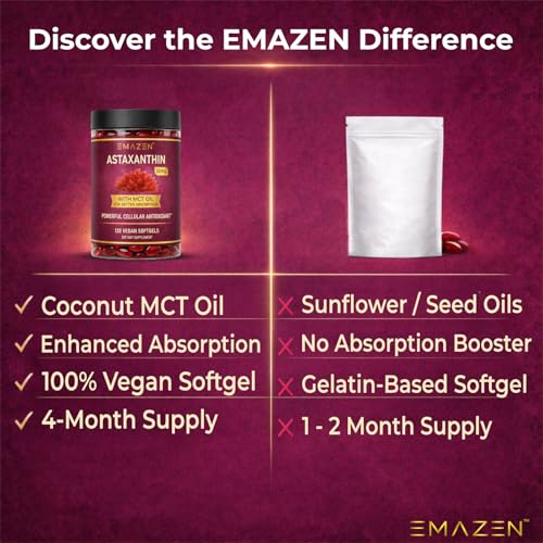 EMAZEN Astaxanthin 12mg with MCT Oil