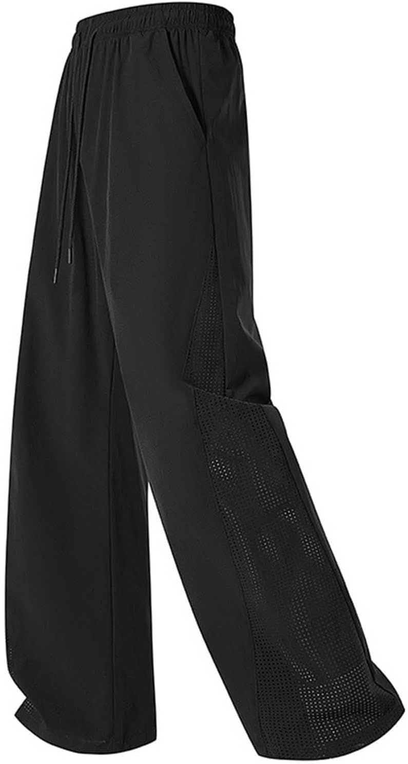 Men Casual Pants :Fashion Lightweight Solid Color Comfy Long Trousers Yoga Workout Running Leggings with Pockets