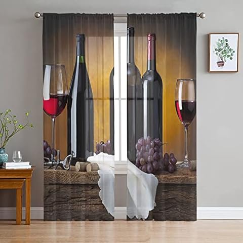 LUOWAN Cortinas Impermeables Vino 200x214 CM Poliéster 35% Cortinas Opacas Cover