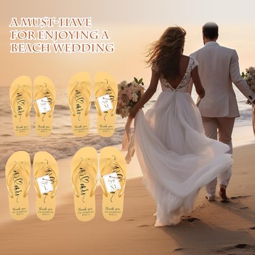 Image of Cuffbow Bulk Flip Flops for Wedding Guest Bride Sandals Spa Slippers with Size Card Organza Bag for Pool Beach Party