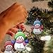 GABSHAIM Custom Snowman Christmas Ornaments Personalized Wooden Snowman Ornaments Set of 7 Hanging Ornaments for Christmas Tree Winter Xmas Party Decor