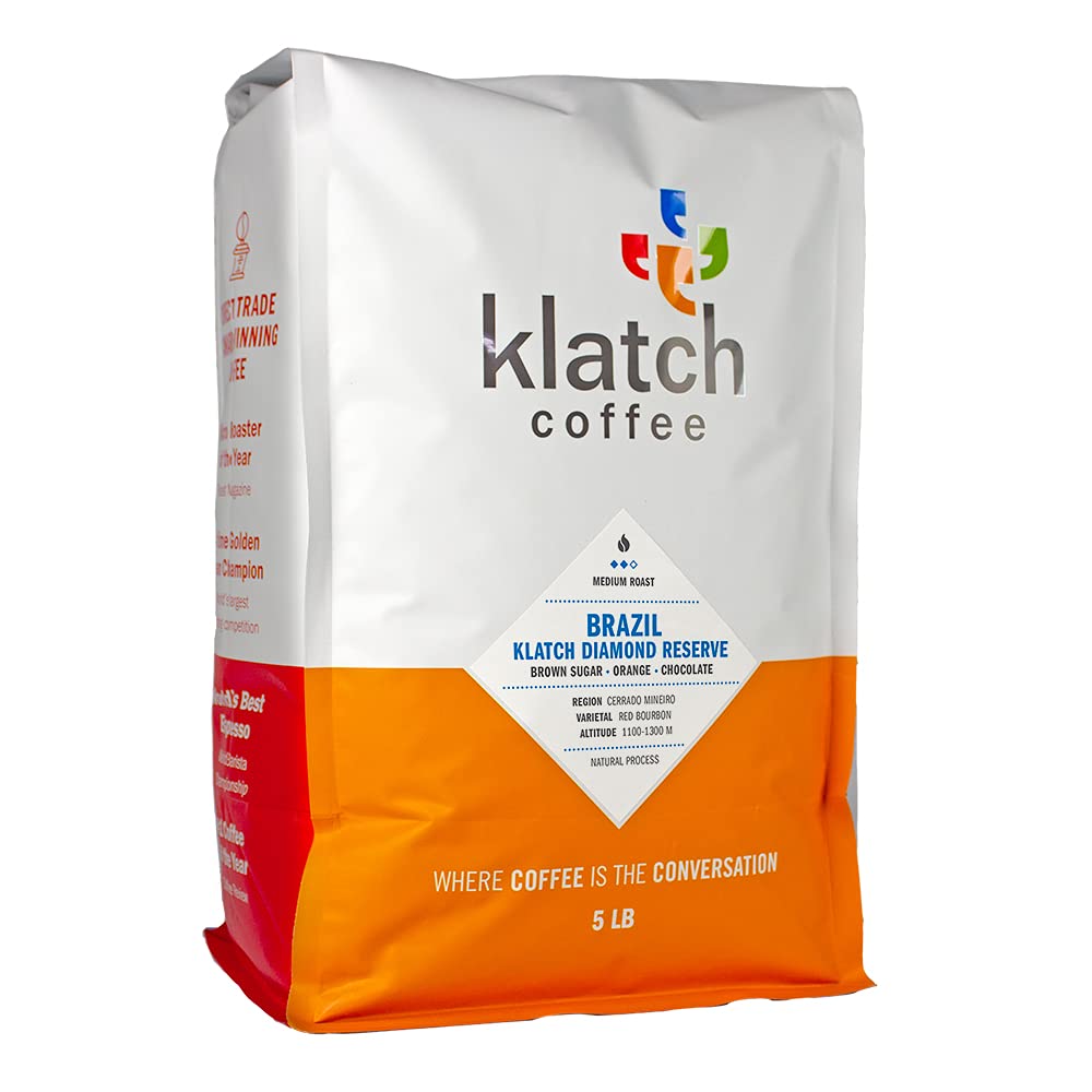 Klatch CoffeeBrazil Klatch Diamond Reserve Medium Roast, 5 Pound, Whole bean