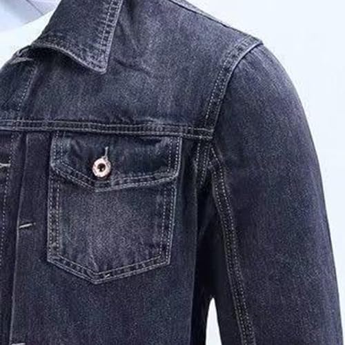 Men's Retro Denim Jacket Men Vintage Regular Fit Jean Jacket Trucker Denim Jackets4