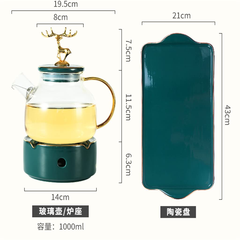 Théière et théière en verre en céramique avec tasses et soucoupe, style européen pour le thé de l'après-midi, idéal pour les amateurs de café et de thé, pour décoration d'intérieur