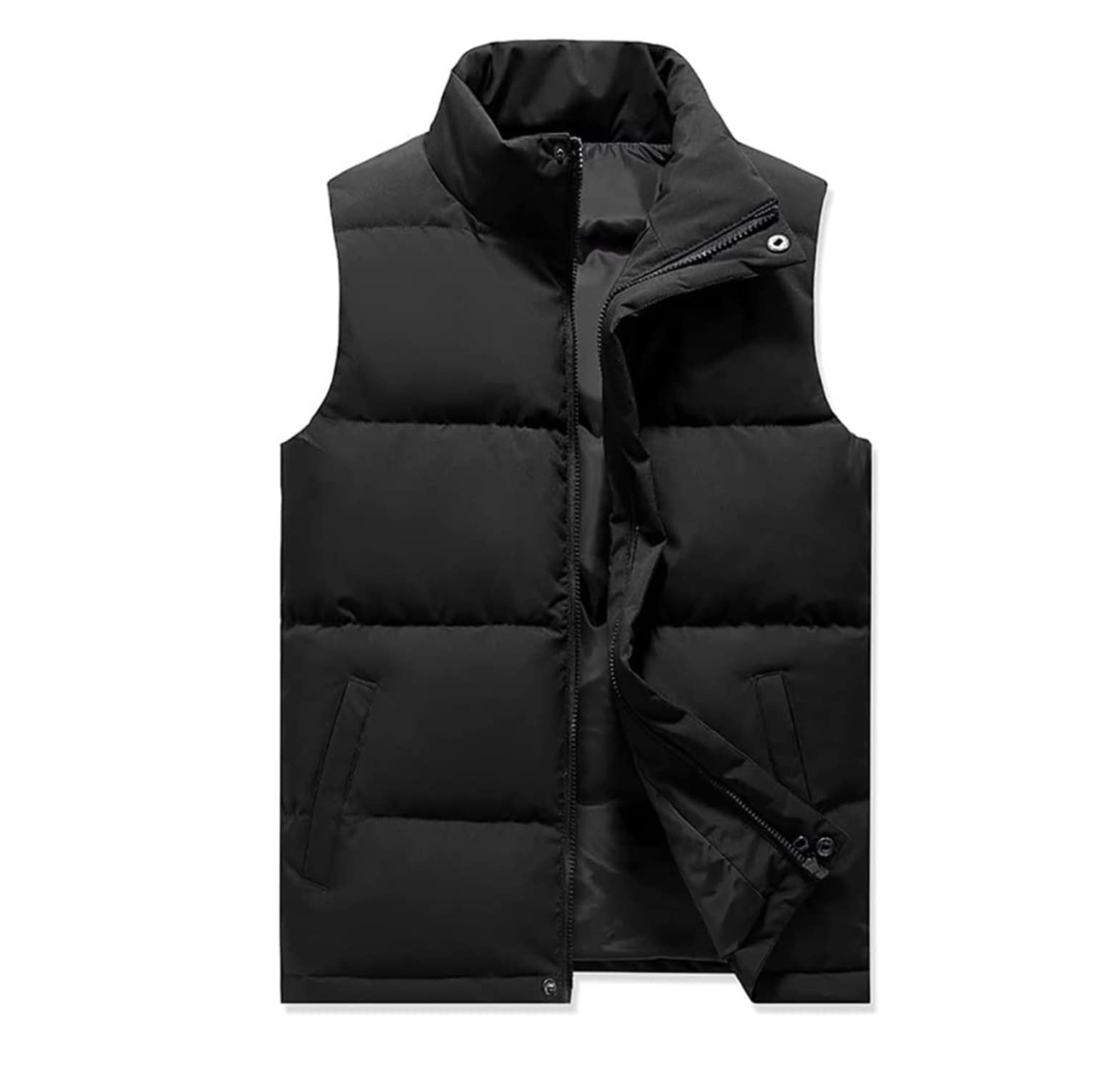 Ciepła Kamizelka Outdoorowa Męska ocieplana kamizelka zimowa puchowa Odzież wierzchnia kurtka z pełnym zamkiem błyskawicznym Bodywarmer