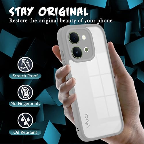 V-TAN Vivo T5x 5G Case, Clear, TPU, Gray - Image 3