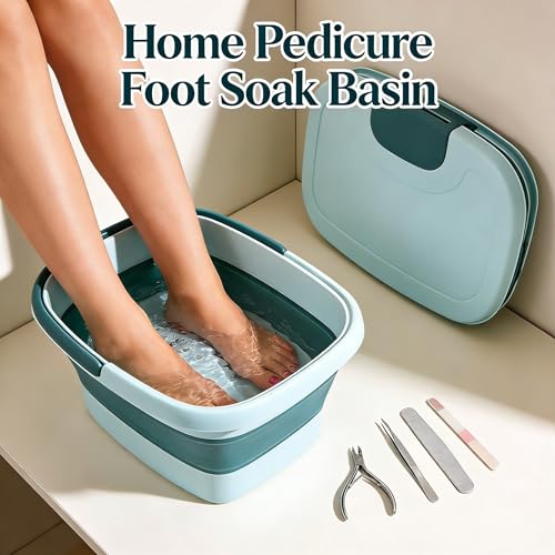 Bañera Plegable para Pies con Masaje y Asa Verde miniatura 7