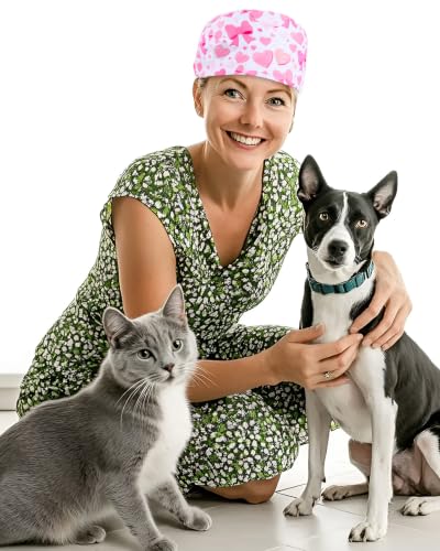 Image of Kousenpu Scrub Caps for Women, Adjustable Women's Surgical Cap with Buttons, Breathable Cute Design for Nurses and Doctors