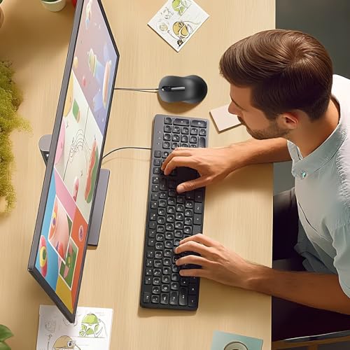 Ratón para laptop ergonómico con cable y clics silenciosos 4