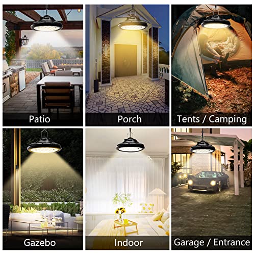 Piuiolu LED-Solar-Hängeleuchten für den Außenbereich, Innenbereich, 4 Modi, Pendelleuchte, mit Fernbedienung, Dimmbar… – Bild 7