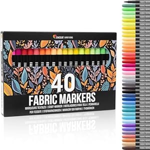 Zenacolor 40 Textilstifte Stoffmarker Set
