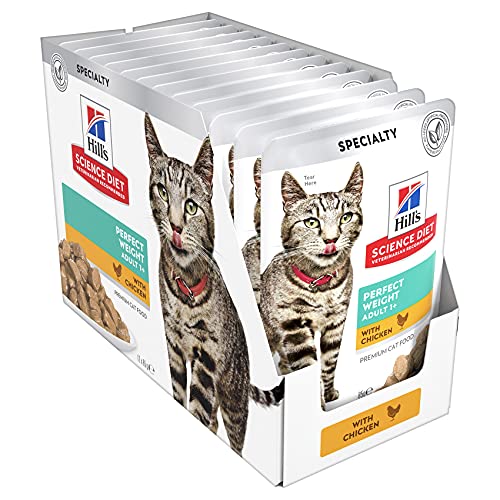 Hill's Science Diet Adult Wet Cat Food, Perfect Weight Chicken, 85g, 12 Pack, Cat Food Pouches