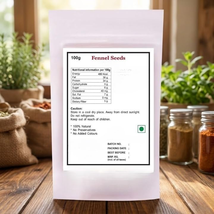 Fennel Seeds for a Flavorful and Aromatic Experience Mouth Freshner,Organically Grown Barik Saunf 100gm