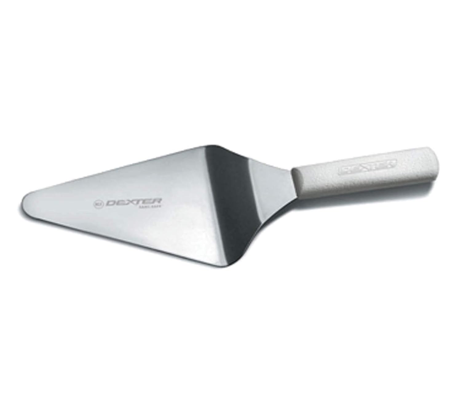 Dexter Russell S176PCP Sani-Safe 19793 Pizza Server, 6" x 5" Stainless Steel Offset Blade with Textured Polypropylene White Handle, Metal Serving Spatula for Pizza, Pie, and Lasagna, NSF Certified