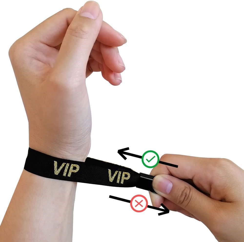 Braccialetti in tessuto per eventi motivo VIP, braccialetti di identificazione (100)