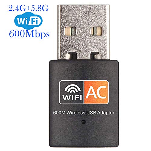USB WiFi Adapter for PC 600Mbps Dual Band 2.4GHz/5GHz Fast High Gain Antenna