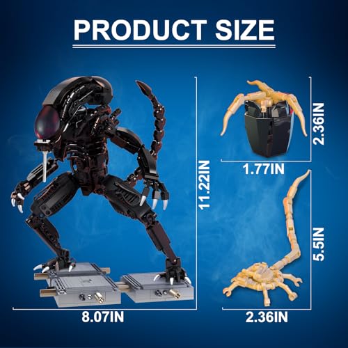 Image of Xenomorph Action Figure Building Kit Compatible with Lego Sets for for Adults,Horror Halloween Toys for Boys 8-12,14 Years Up 616 pcs