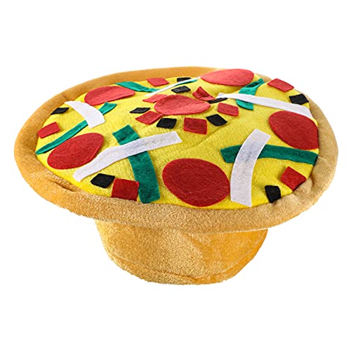 Sumind 2 Pcs Pizza Hat Crazy Silly Fun Hats with Felt Toppings and Plush Fabric Novelty Pizza Party Supplies Costume Accessories Decoration for Carnival Dramas Halloween