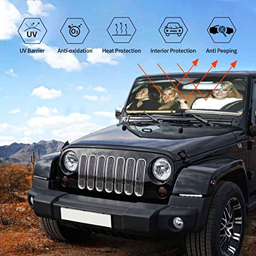 Funny Car Windshield Sunshade 27.5 X 51 Inch, Front Auto Car Windshield Sun Shade Blocks Uv Rays Sun Visor Protector-Keep Your Vehicle Cool #TOP4