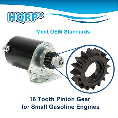 HQRP Engranaje Pinion Bendix de Motor de Arranque Plástico 16 Dientes Compatible con B&S 695708 693058 693059 280104S Reemplazo para Motores de Arranque de Motores Eléctricos Pequeños miniatura 3