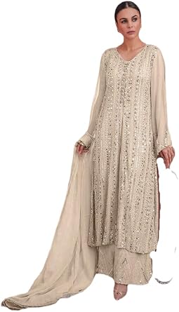Womens Salwar Kameez Straight Suit Traditional Indian Pakistani Ready To Wear Dress