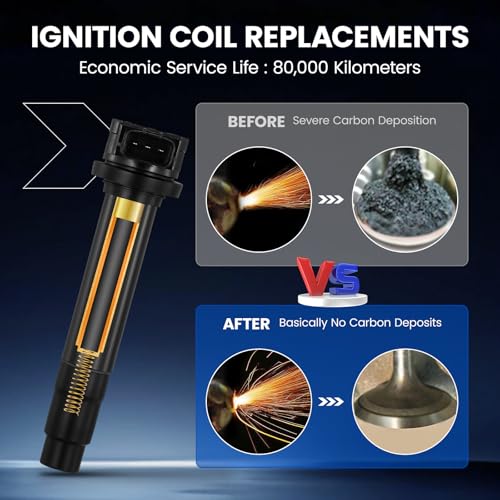 Image of 4-Pack UF326 Ignition Coils Compatible with Nissan Sentra 2000-2002, 1.8L L4 - Replaces 224484M500 224484M50A SKIC018 UF232 COP486 CUF326 6734013 GN10505
