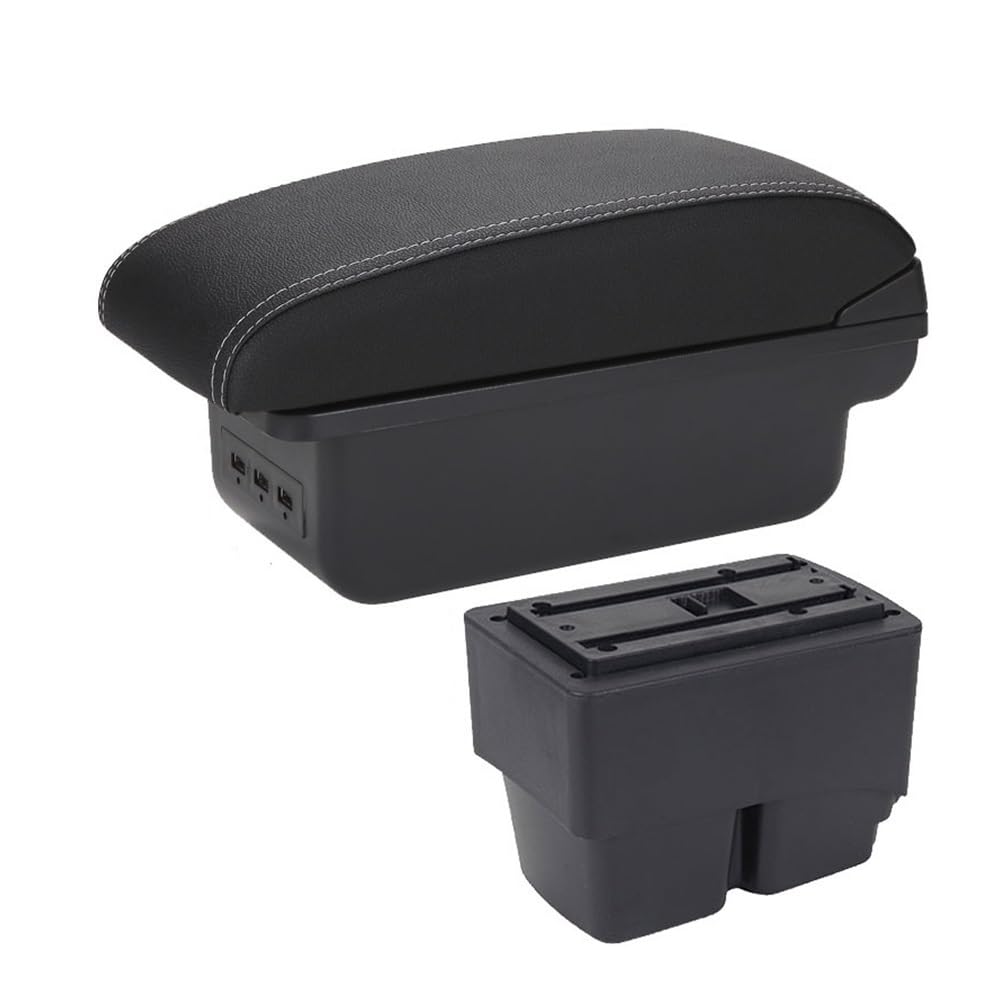 Aierdeyp B3 Black White 3Usb Car Armrest Box For Ford For Fiesta 2011-2015 2016 2017 2018