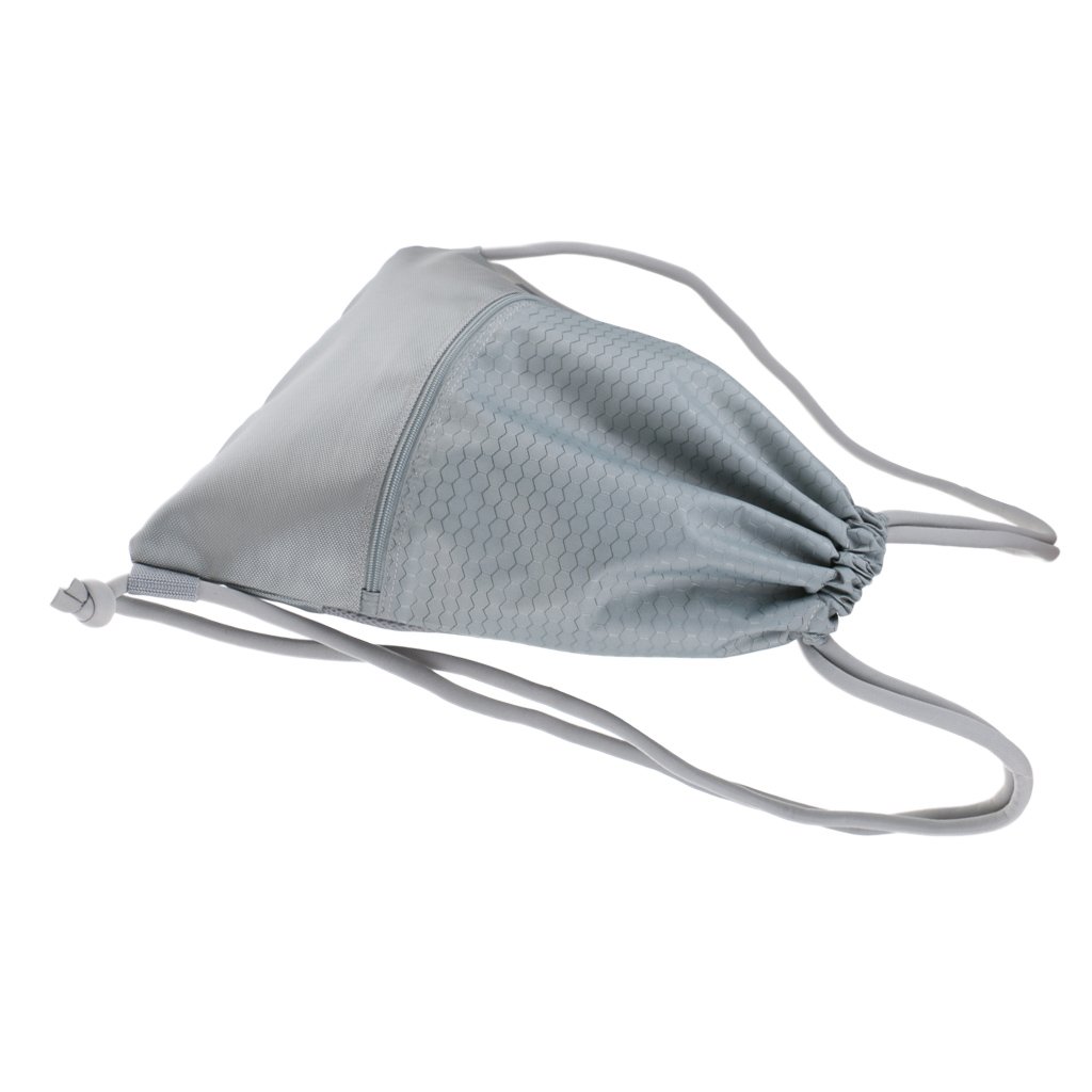 IVELECTIVELECT Drawstring Bag for Basketball Beach Snorkeling Swim Gym Gray