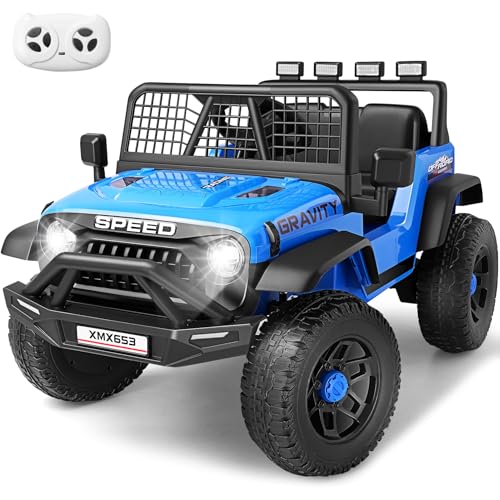 Hikole 24V Ride on Car with Remote Control,Toddler Electric Car, 2×100W Strong Motors, Shock Springs, Fast/Slow Speeds, - Detailed View