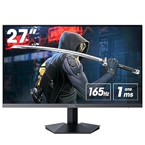 KOORUI 27 Inch FHD Gaming Monitor 165 Hz, IPS, 1ms, DCI-P3 90% Color Gamut, Adaptive Sync, (1920x1080P, HDMI, DisplayPort) Black