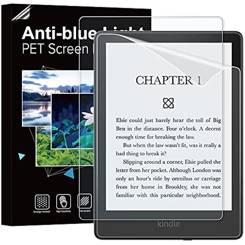 Dadanism Screen Protector Fit Kindle Paperwhite 11th Generation, Eye Protect 4H Hardness Anti-Scratch Film, [2 Pack] PET Anti Blue Light Protective Film Fit Kindle Paperwhite 2021, Blue Cover