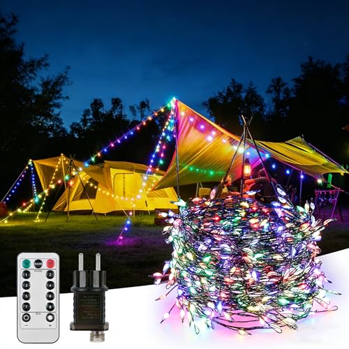 Czemo Luzes de Natal, 20M 400 LED Luzes de Natal, 8 Modos com Memória Luz Cadeia Leve para Natal, interior, Quarto, Festa, Jardim, Multicolor