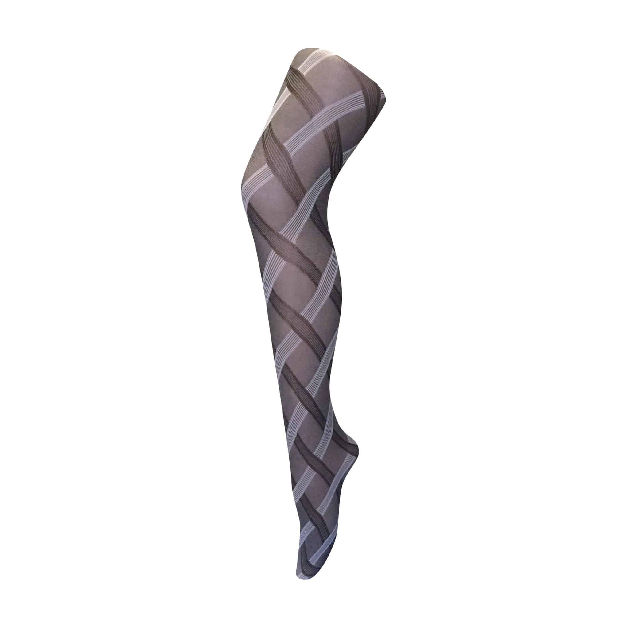 Sock Snob Women's Cable Black/White Thick Coloured 80 Denier Opaque Winter Fashion Tights