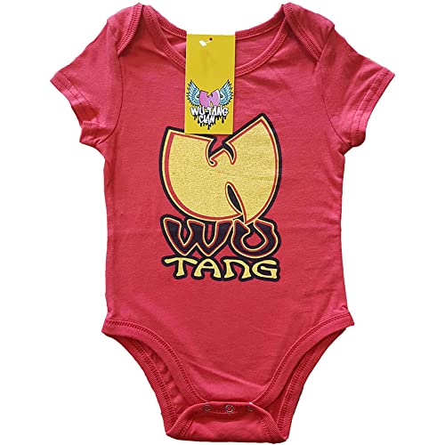 Image of Wu-Tang Clan Baby Grow Wu-Tang Logo Official Red 0 To 24 Months Size Large (12 months)