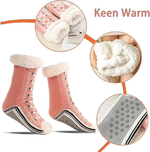 Ultra-thick Cashmere Slipper Home Socks, Winter Super Soft Warm Cozy Fuzzy Non Slip Slipper Floor Socks4