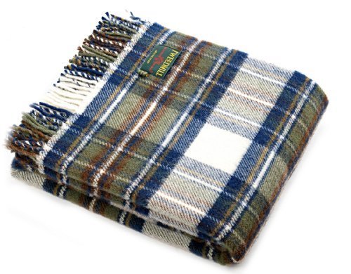 Tweedmill Textiles - made in the UKMuted Blue Stewart Tartan Knee Rug Pure New Wool British