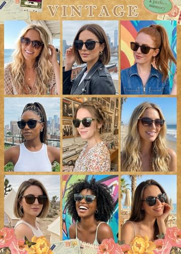 Image of 2 Packs Sunglasses for Women Polarized UV400 Protection Lens Big Frame Fashion Glasses Trendy Stylish Shade