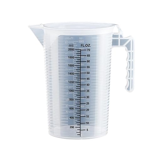 1000/2000/3000Ml PC計量 ピッチャー- 大 プラスチック 計量 カップ 水 ピッチャー ジャグ 混合 ピッチャー 注ぐ カップ 計量 ジャグ ハンドル と 注ぎ口 付き 水 小麦粉 米用 (3000ML,透明スケール)