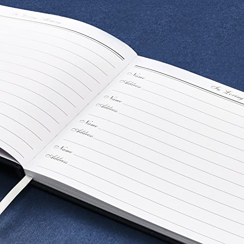 Image of Funeral Guest Book for Memorial Service in Loving Memory Guest Book for Funeral Guest Sign in Book (Book, Navy)