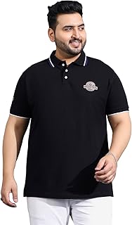 bigbanana Men's Plus Size Solid Black Half Sleeve Polo Tshirt-picture-54