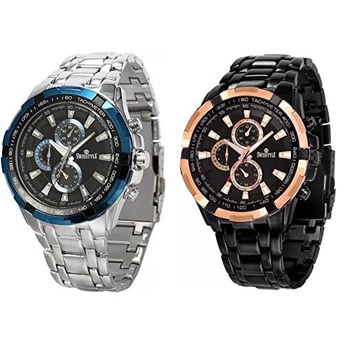 SWISSTYLE Round Dial Men Watch - SS-6620BLU-6612BLK